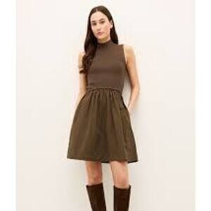 Marie Oliver Reynolds Mini Dress in Carob Brown XS NWT Minimalist Quiet Luxury
